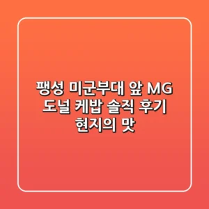 팽성 미군부대 앞 MG 도널 케밥 솔직 후기: 현지의 맛!