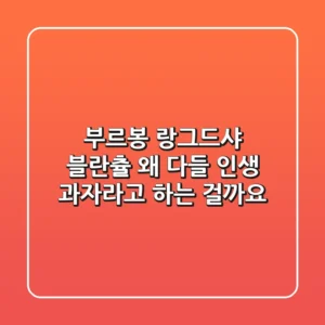 부르봉 랑그드샤 블란츌, 왜 다들 인생 과자라고 하는 걸까요?
