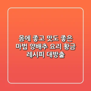 몸에 좋고 맛도 좋은 마법! 양배추 요리 황금 레시피 대방출