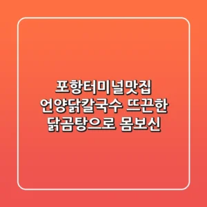 [포항터미널맛집] 언양닭칼국수: 뜨끈한 닭곰탕으로 몸보신!