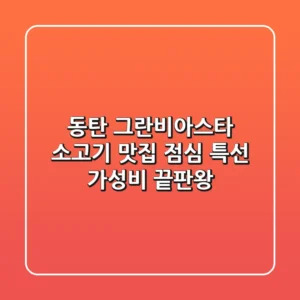 동탄 그란비아스타 소고기 맛집: 점심 특선 가성비 끝판왕!
