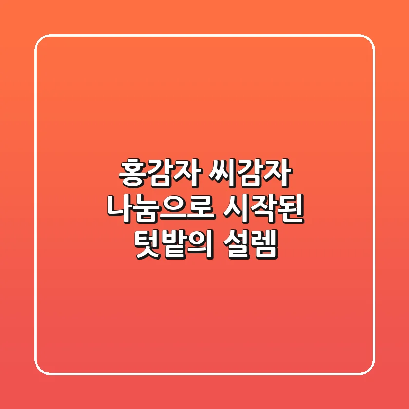 홍감자 씨감자 나눔으로 시작된 텃밭의 설렘