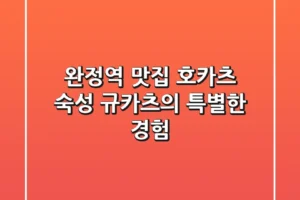 완정역 맛집 호카츠: 숙성 규카츠의 특별한 경험