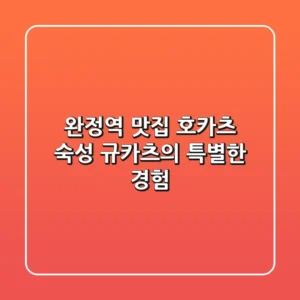 완정역 맛집 호카츠: 숙성 규카츠의 특별한 경험