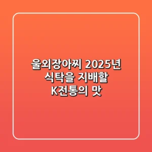 울외장아찌, 2025년 식탁을 지배할 K-전통의 맛