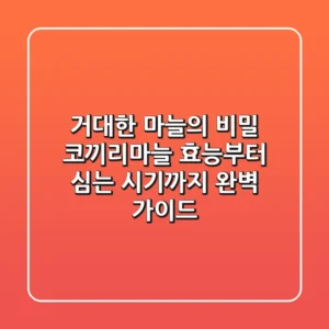 거대한 마늘의 비밀, 코끼리마늘 효능부터 심는 시기까지 완벽 가이드