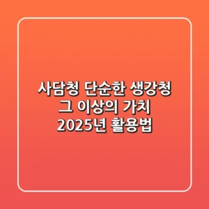 사담청, 단순한 생강청 그 이상의 가치 2025년 활용법
