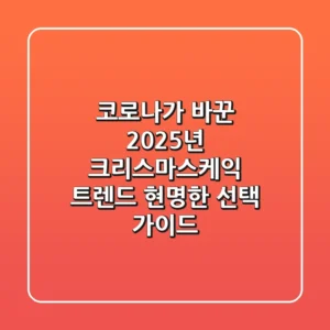 코로나가 바꾼 2025년 크리스마스케익 트렌드, 현명한 선택 가이드