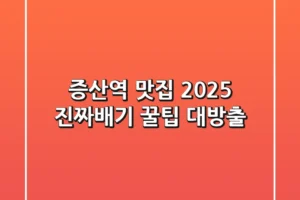 증산역 맛집 2025, 진짜배기 꿀팁 대방출!