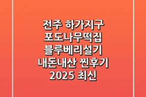 전주 하가지구 포도나무떡집, 블루베리설기 내돈내산 찐후기 (2025 최신)