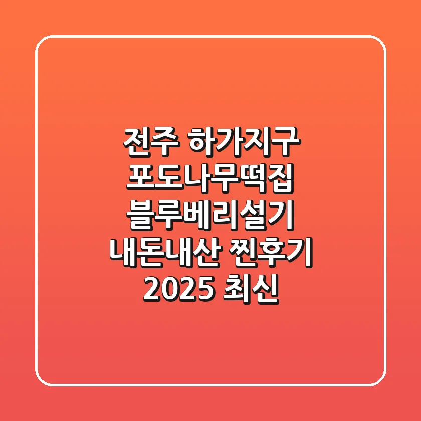 전주 하가지구 포도나무떡집, 블루베리설기 내돈내산 찐후기 (2025 최신)