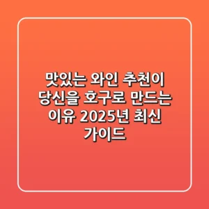 맛있는 와인' 추천이 당신을 호구로 만드는 이유 (2025년 최신 가이드)