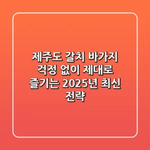 제주도 갈치, 바가지 걱정 없이 제대로 즐기는 2025년 최신 전략