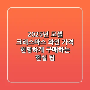 2025년 모젤 크리스마스 와인 가격, 현명하게 구매하는 현실 팁!