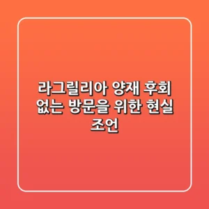 라그릴리아 양재, 후회 없는 방문을 위한 현실 조언