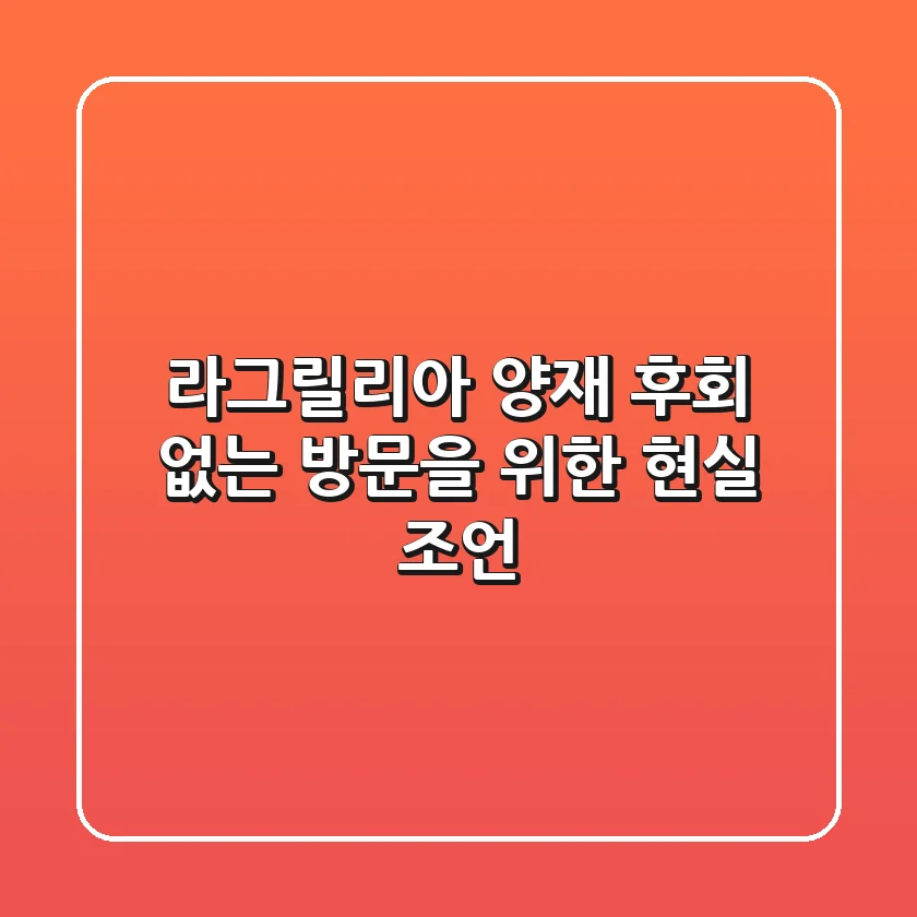 라그릴리아 양재, 후회 없는 방문을 위한 현실 조언